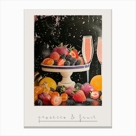 Prosecco & Fruit Art Deco 2 Poster Canvas Print