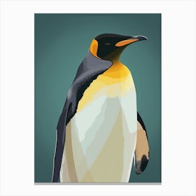 Emperor Penguin Cuverville Island Minimalist Illustration 4 Canvas Print