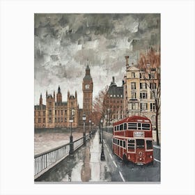 Grey Brushstrokes Of London Canvas Print