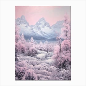 Dreamy Winter Painting Grand Teton National Park United States 2 Canvas Print