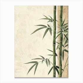 Bamboo Tree Minimal Japandi Illustration 2 Canvas Print