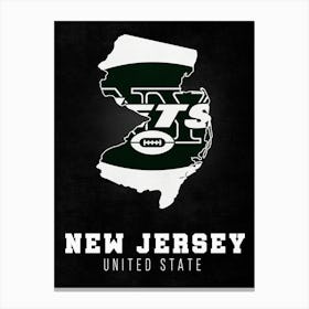 New York Jets New Jersey State Map Canvas Print