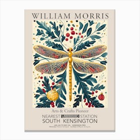 William Morris Prints Dragonfly Yellow Christmas Gift Winter Vintage Canvas Print