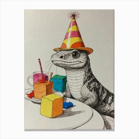 Birthday Lizard 1 Canvas Print