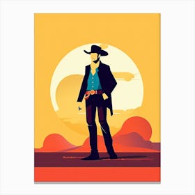 Cowboy In The Desert Canvas Print