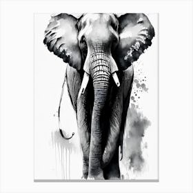 Elephant Symbol 1 Black And White Painting Canvas Print