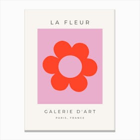 La Fleur | 02 – Floral Pink Retro Flower Canvas Print