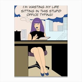 Pop Art Office Girl Canvas Print