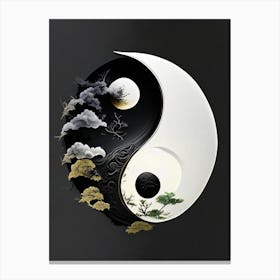 Repeat 7, Yin and Yang Illustration Canvas Print
