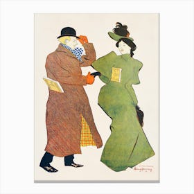 Man And Woman Shaking Hands (1895), Edward Penfield Canvas Print