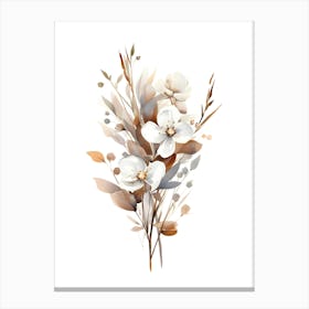 White Flowers On A White Background Canvas Print