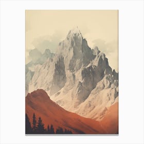 Dolomites Italy 3 Hiking Trail Landscape Canvas Print