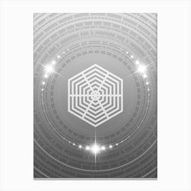 Geometric Glyph in White and Silver with Sparkle Array n.0225 Canvas Print