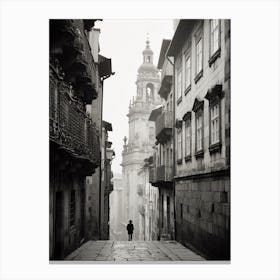Santiago De Compostela, Spain, Black And White Analogue Photography 3 Canvas Print