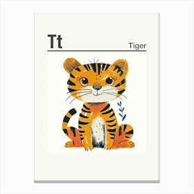Animals Alphabet Tiger 2 Canvas Print