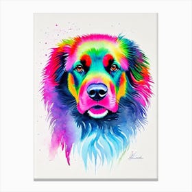 Flat Coated Retriever Rainbow Oil Painting dog Canvas Print