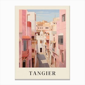 Tangier Morocco 5 Vintage Pink Travel Illustration Poster Canvas Print