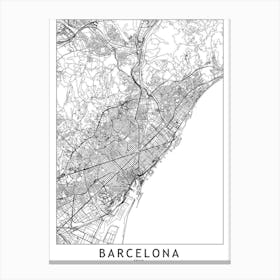 Map Barcelona Canvas Print