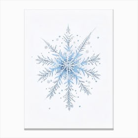 Unique, Snowflakes, Pencil Illustration 3 Canvas Print