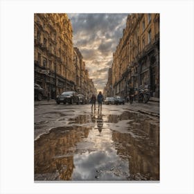 Reflections In A Puddle Canvas Print