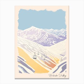 Poster Of Hakuba Valley   Nagano, Japan, Ski Resort Pastel Colours Illustration 2 Canvas Print
