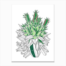 Christmas Cactus William Morris Inspired 2 Canvas Print