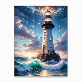 A Lighthouse In The Middle Of The Ocean 78 Canvas Print