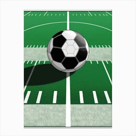 Soccer Ball On The Field 2 Canvas Print