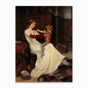 Lady And Her Child Canvas Print