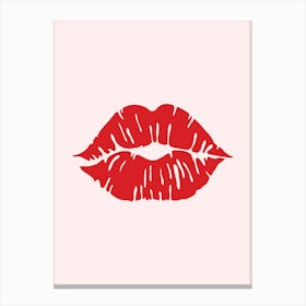 Kissing Lips Canvas Print