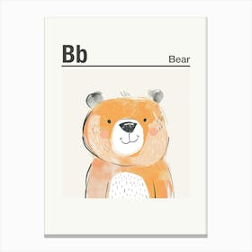 Animals Alphabet Bear 1 Canvas Print