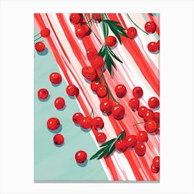 Cranberries Fruit Summer Illustration 3 Canvas Print