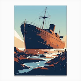 Titanic Ship Wreck Minimalist 3 Canvas Print