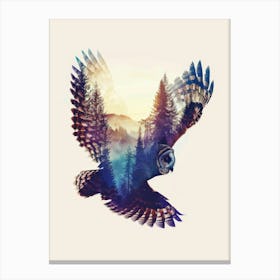 Owl In Flight Canvas Print