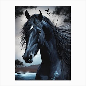 Black Horse 2 Canvas Print