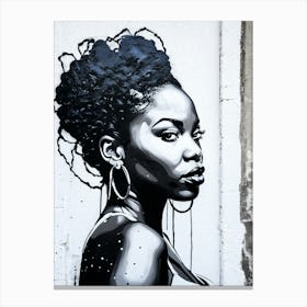 Graffiti Mural Of Beautiful Black Woman 68 Canvas Print