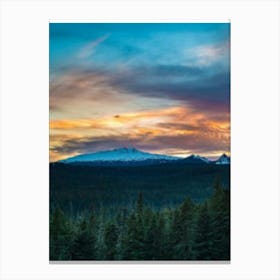 Sunset Over Mt Hood Canvas Print