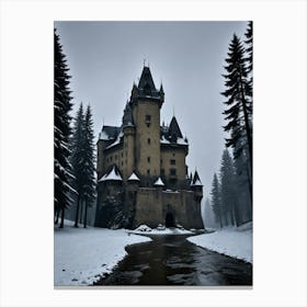 Castle In The Snow The Phantom Fortress Canvas Print