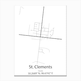 St Clements Minimalist Map Canvas Print