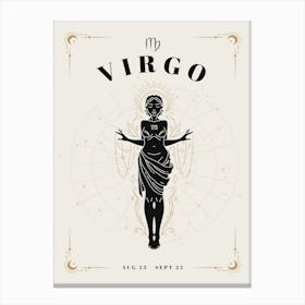 Virgo Zodiac Celestial Woman Canvas Print