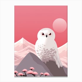 Minimalist Snowy Owl 3 Illustration Canvas Print