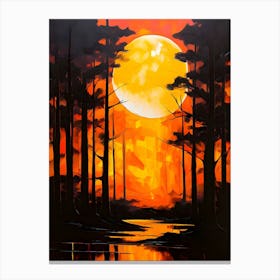 Sunset In The Woods 8 Canvas Print