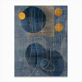 Blue And Yellow Abstract Painting 2 Canvas Print