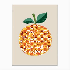 Orange Pixel Art 4 Canvas Print