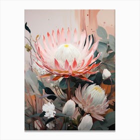 Flower Illustration Protea 10 Canvas Print
