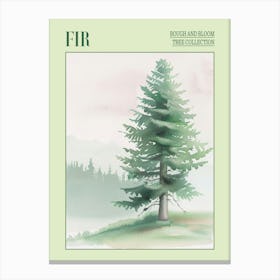 Fir Tree Atmospheric Watercolour Painting 3 Poster Canvas Print