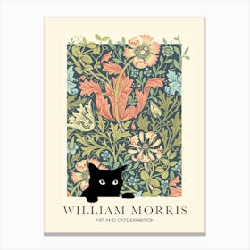 William Morris Peekaboo Cat John Henry Dearle Poster Flower Botanical Canvas Print