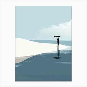 Man On The Beach, Minimalism Canvas Print