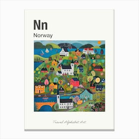 Kids Travel Alphabet  Norway 1 Canvas Print