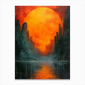 Sunset Over The City Canvas Print